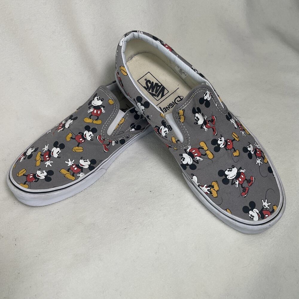 Vans Classic Slip-on x Disney Mickey Mouse Men’s 10 Sneakers Frost Gray